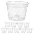 thumbnail image 4 of HEANUJJ Set of 10 Clear Plastic Flower Pots with Drainage Holes for Orchids and Indoor Home Gardening, 4 of 8