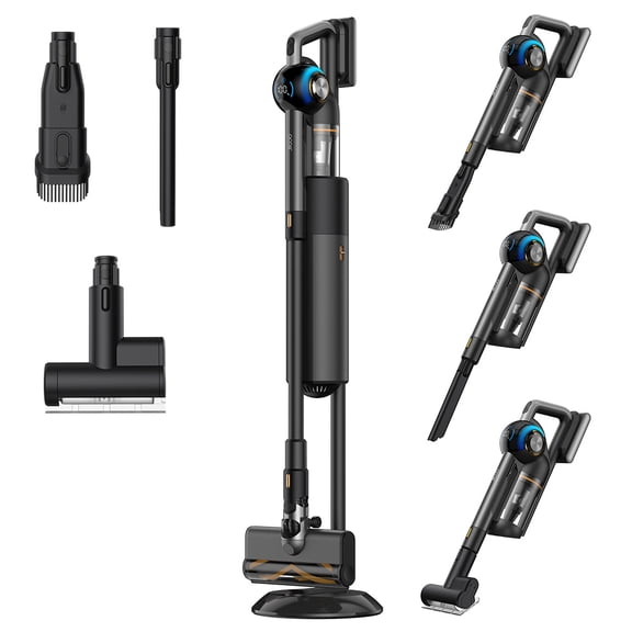 Cordless Vacuum Cleaner Station with 2.5L Dust Capacity, 3 Modes, Dual LED, Auto Dust Collection JIGOO V700