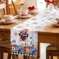 thumbnail image 5 of 4th of July Table Runner 108 Inches, Independence Day Patriotic Flowers Dogs Grey Bed Runner Dresser Scarves Tabletop for Indoor Outdoor Parties/Ceremony/Banquet, 13"x 108", 5 of 9