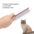 thumbnail image 2 of Pet Comb Dog Grooming Rounded Teeth Removing Hair Robust Reusable Comfortable Removes Loose Undercoat Knots Mats and Tangled for Large Medium Small Dog Cat Fur Detangling Tool (Purple), 2 of 9