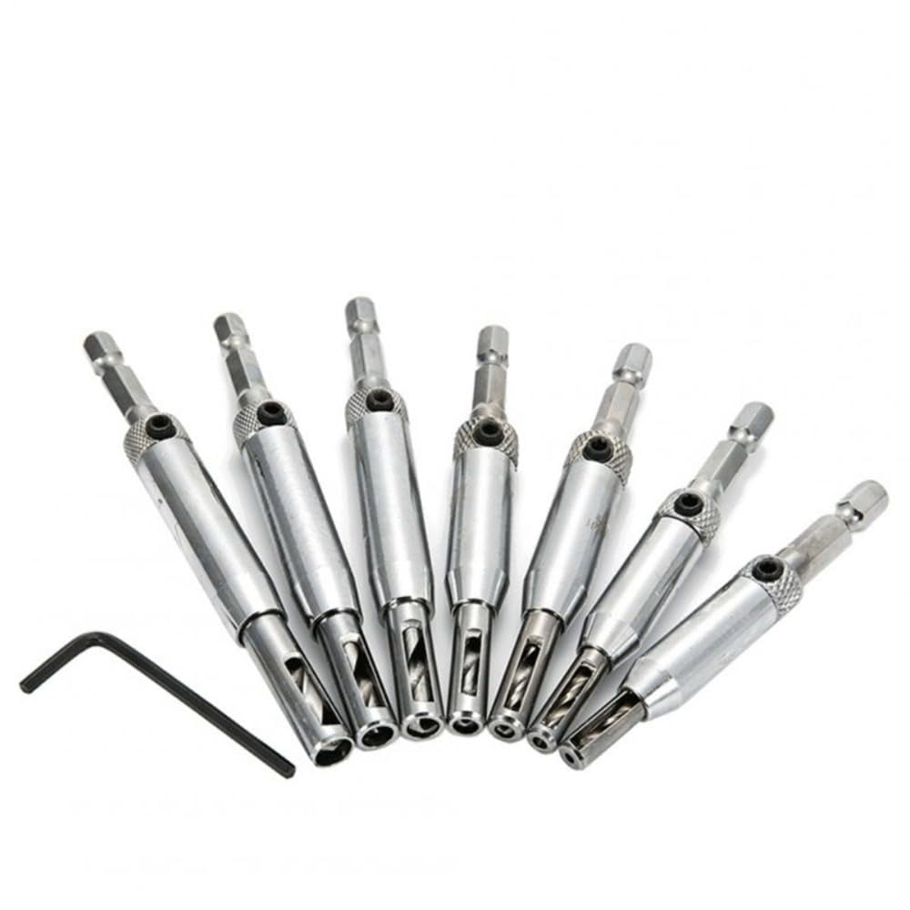7+1Set Door Window Hinge Drill Bits Set Pilot Hole Saw Tool Woodworking Tool For Household Furniture