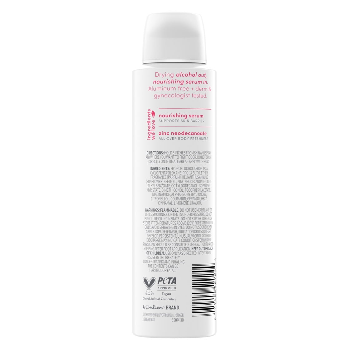 Dove Whole Body Deo Alcohol Free Deodorant Spray For Women Berry Blush, 4 oz