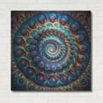 thumbnail image 3 of Luxe Metal Art 'Blue & Gold Swirl' by Rey Klimt Metal Wall Art, 36" x 36", 3 of 9