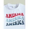 thumbnail image 5 of Wassery 4th of July Outfits Infant Baby Boys Letter Print Short Sleeve Crew Neck Tank Tops and Casual Elastic Shorts Set 2pcs Independence Day Clothes 3M-3T My First Independence 's Day, 5 of 9