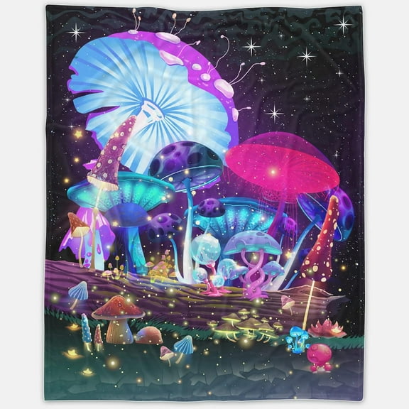 Mushroom Blanket Gift for Girl Boy Fleece Throw Lightweight Plush Comfy Sheet Super Soft Flannel Blankets Christmas for Bed Couch Chair,50"x40" for Kid/Child