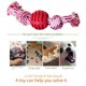 thumbnail image 5 of Juguete para limpiar dientes resistente a mordeduras de cuerda de algodón con bola de nudo doble para perros (rojo) Likrtyny Para estrenar, 5 of 8