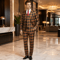 thumbnail image 4 of HBDesign Mens 3 Piece Double Breasted Suit Set, Blazer Vest Pants for Business Party, 4 of 6