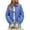 Royal Blue, variant on Womens Quilted Denim Puffer Jackets Tie Front Cropped Puffy Jackets Fall Cute Short Jeans Coat Royal Blue M