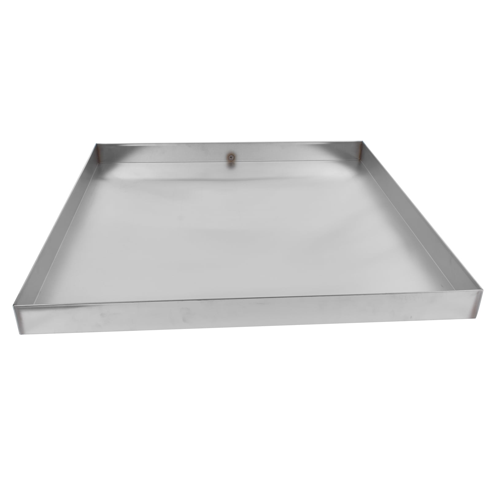 GELUOXI 32 x 32 x 2.5 Inch Washing Machine Pan Stainless Steel Washing Machine Drain Pan Heavy Duty Compact Washer Drip Tray with Drain Hole & Hose Adapter