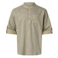 thumbnail image 4 of JTieacloth Mens Long Sleeve Cotton Linen Shirts Buttons Down Summer Casual Shirts With Pockets, 4 of 6