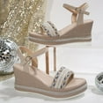 thumbnail image 6 of Dakaela Women's Espadrilles Sandals Ankle Strap Buckle Wedge Sandal Open Toe Platform Slip on Shoes, 6 of 8