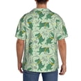 thumbnail image 3 of Sikiie Cute Dinosaurs in Space Men's Wrinkle Free Untucked Cuban Shirt Business Casual Button Down Shirts Short Sleeve Shirt3X-Large, 3 of 5