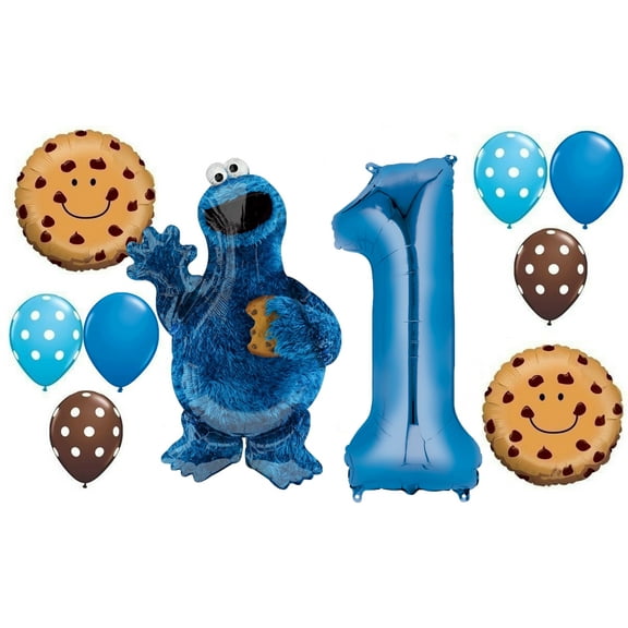 Cookie Monster Balloon Pack for 1st Birthday