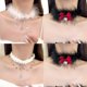 thumbnail image 2 of Chirstmas Choker Necklace Clavicle Necklace Plush Necklace White Snowflake Neck Collar Jewelry Gift for Women and Girls Style 9, 2 of 4