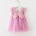 thumbnail image 2 of Trolimons Toddler Girls' Casual Dresses Fly Sleeve Butterfly With Wing Tie Dye Rainbow Tulle Holiday Party Dance Party Clothes Size 2-3T Purple, 2 of 4