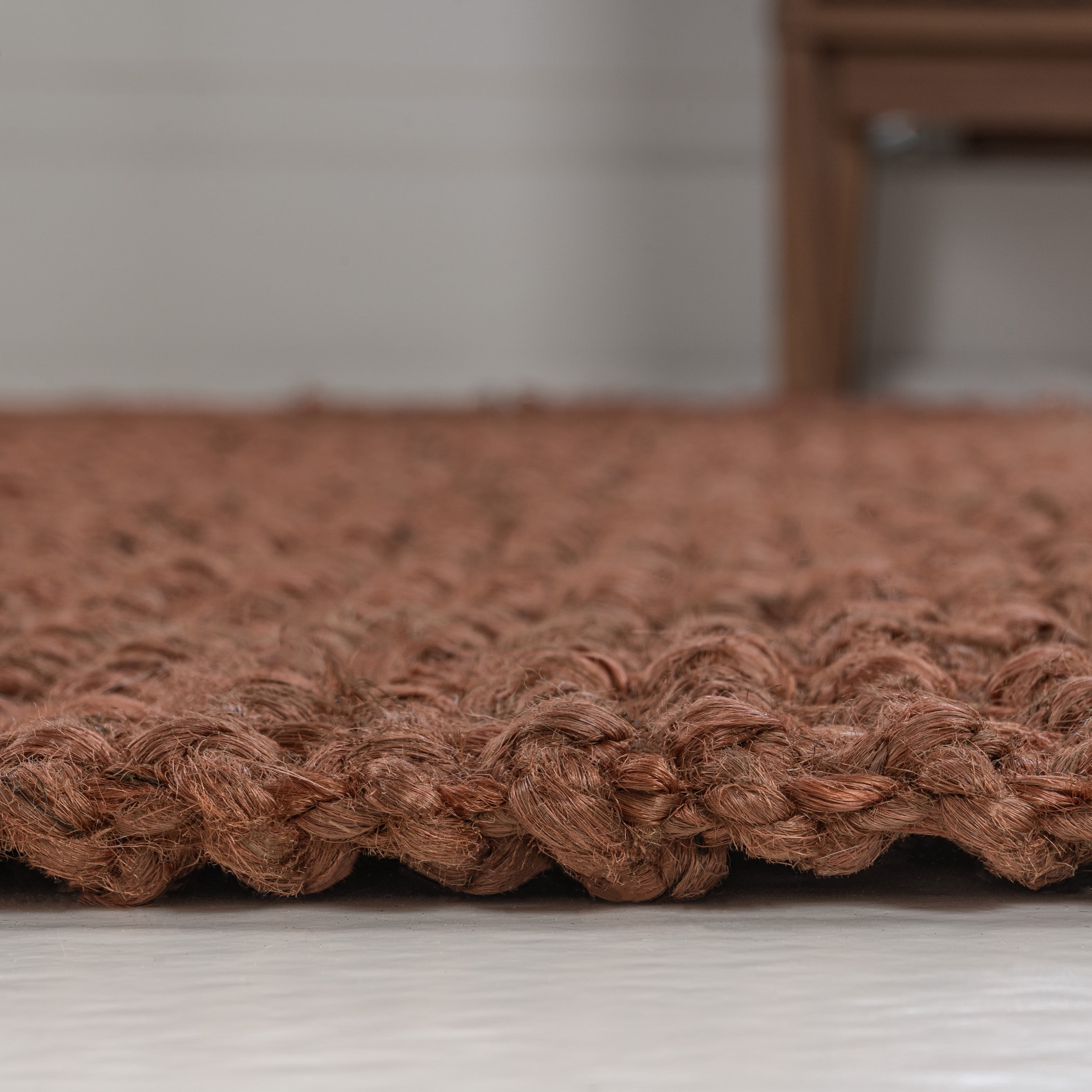 JONATHAN Y NATURAL FIBER 3 x 5 Area Rug, Pata Hand Woven Chunky Jute - Terracotta, NRF102F-3