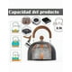 thumbnail image 2 of Tetera Silbadora Xtellar color negro De Acero Inoxidable Con Tapa, 2.5l, 2 of 5