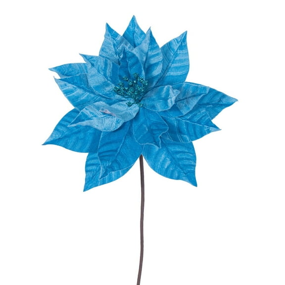 21.5" Turquoise Poinsettia 12" Flw 6/Bag