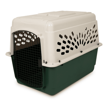 Petmate Ruffmaxx Plastic Dog Kennel, 40 inch Length, for Dogs 70-90 Pounds, Tan/Green
