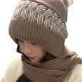 thumbnail image 7 of ievspot 1 Pcs Womens Winter Beanie Hat and Knitted Scarf Set with Pom Soft Warm Knit Skull Cap for Women, 7 of 7