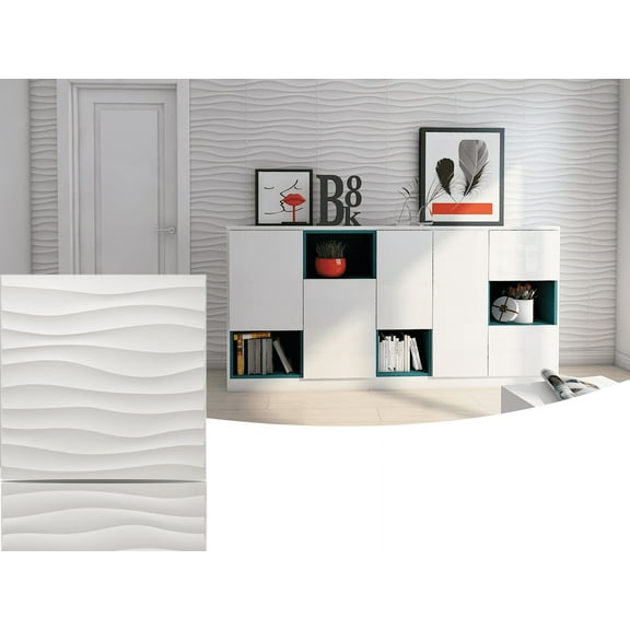 Art3d Wave Design V 19.7 in. x 19.7 in. PVC 3D Wall Panel (12-Pack)