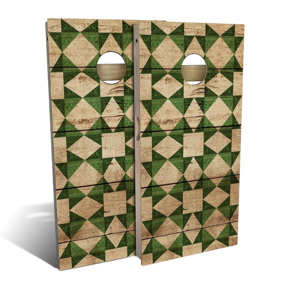 Skip's Garage | Green Christmas Cornhole Board Set | Includes Boards & Bags | Choose Your Size & Accessories
