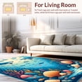 thumbnail image 2 of ODIKA 4'x6' Machine Washable Non-Slip Area Rug, Cartoon Ocean Life with Playful Sharks and Floating Seashells High Traffic Rug, Blue, 282596, 2 of 7