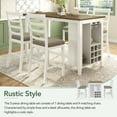 thumbnail image 4 of Harper & Bright Designs Furniture 5 Piece Modern Wood & MDF Dining Table Set, White Wash/Brown, 4 of 16