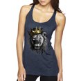 thumbnail image 1 of Wild Bobby, King Lion with Gold Crown Art, Animal Lover, Women Tri-Blend Racerback Tank Top, Vintage Navy, Small, 1 of 4