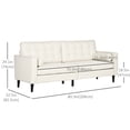 thumbnail image 3 of HOMCOM 3-Seater Sofa with Back Cushion, 2 Pillows and Wood Legs, 3 of 10