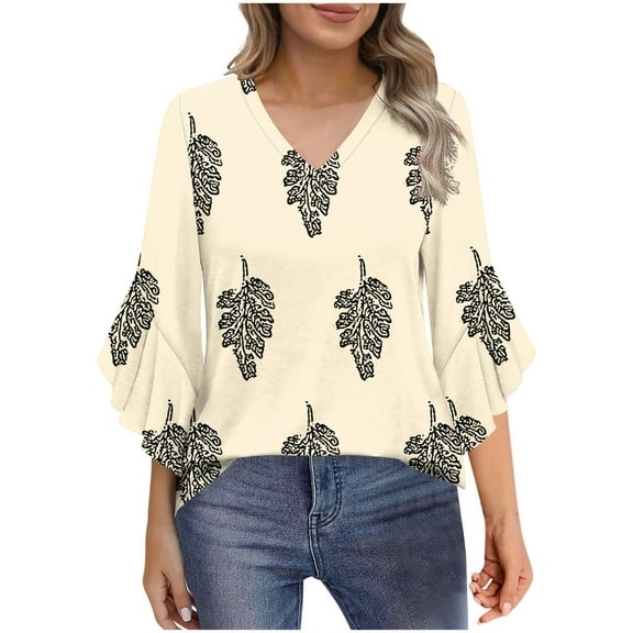 Women's Boho Tops Women's Shirts Womens Plus Size Tops 3/4 Sleeve Women's Blouse New Arrivals