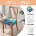 thumbnail image 2 of Sea Turtle with Clownfish Seat Covers for Dining Room Chairs Set Of 4,Stretch Printed Washable Chair Seat Cover with Elastic Ties and Button,Removable Waterproof Couch Cushion Covers, 2 of 6