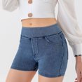 thumbnail image 2 of Stretchy Jean Shorts For Women High Waisted Pull On Jorts With Pockets Denim Shorts Women Summer Casual Shorts, 2 of 9