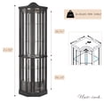 thumbnail image 3 of Curio Cabinet 72" Lighted Glass Corner Cabinet, Corner Display Cabinet with 6 Adjustable Glass Shelves Vintage, Curio Display China Cabinet Light Bulb Included, 3 of 12