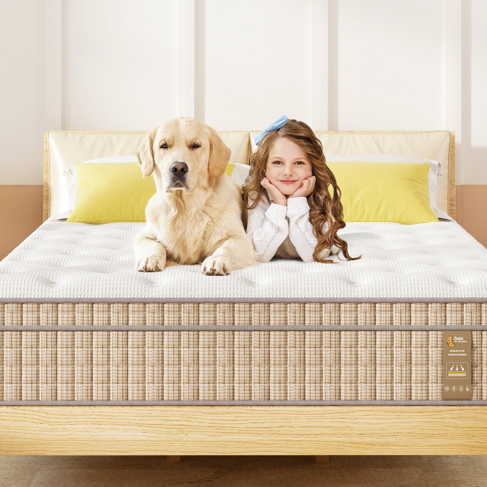 Sleepmax Serene 14" King Hybrid Mattress with CertiPUR-US Gel Infused Memory Foam & Pocket Springs, Oeko-Tex Certified Fabric & Fiberglass Free Fire Retardant Protection