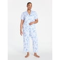 thumbnail image 2 of Joyspun Women's Dreamy Soft Collection Notch Collar Top and Capri Pants Pajama Set, 2-Piece, Sizes XS-3X, 2 of 5