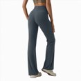 thumbnail image 2 of NOLDARES Women’s Flare Leggings High Waisted Bootcut Yoga Pants Tummy Control Seamless Flared Bell Bottom Workout Gym Pants(L040-Gray), 2 of 8
