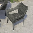 thumbnail image 6 of BizChair Set of 2 Commercial Grade Stacking Patio Chairs, All Weather PE Rattan Wicker Patio Dining Chairs in Gray, 6 of 11