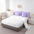 thumbnail image 5 of jejeloiu Flying Animal Butterflies 7-Piece Bedding Comforter Set,Bohemian Exotic Style King Bedding Sets,Purple Cartoon Stars Pattern Bed Sheets For Girls,Breathable Home Decor Reversible, 5 of 8