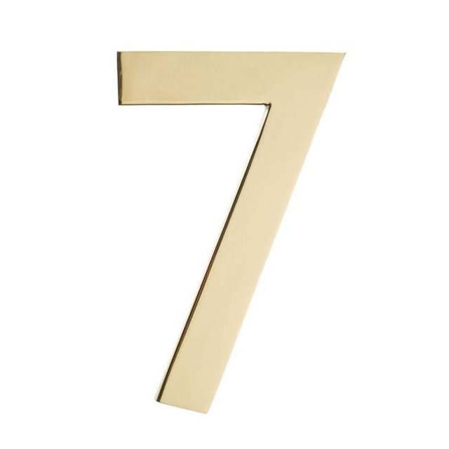 Architectural Mailboxes 3582PB-7 Floating House Number 7, Polished Brass - 4 in.