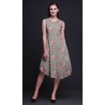 thumbnail image 4 of Bimba Robe d'Été Sans Manches à Col Rond pour Femmes, Imprimée de Feuilles Grises et de Bégonias, Tenue Décontractée - Très Petit, 4 of 6
