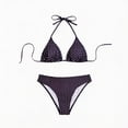 thumbnail image 5 of Stamzod 2026 Womens Polka Printed Bikini Sets Halter Cheeky Bathing Suits Back Braided Straps Triangle Bikini Swimsuit Purple-2 XS, 5 of 8