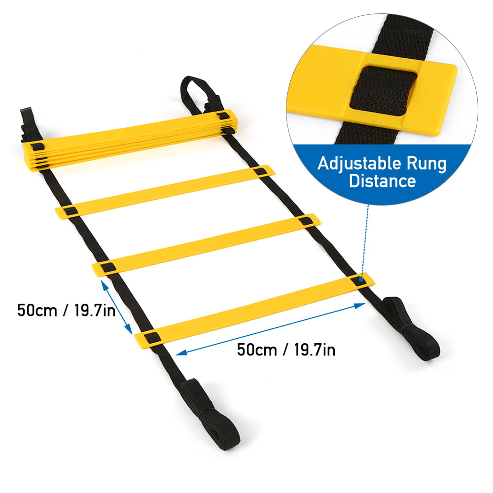 8/12/20 Rung Agility Ladder Adjustable Speed Soccer Football Fitness Training 