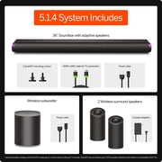 VIZIO Elevate 5.1.4 Soundbar w/ Dolby Atmos, Wireless Surround Speakers & Subwoofer, QuickFit® Compatible (SL514MW-1006)