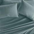 thumbnail image 5 of Queen, Ocean Solid Microfiber 6 Piece Bed Sheet Set, by Noble Linens, 5 of 11