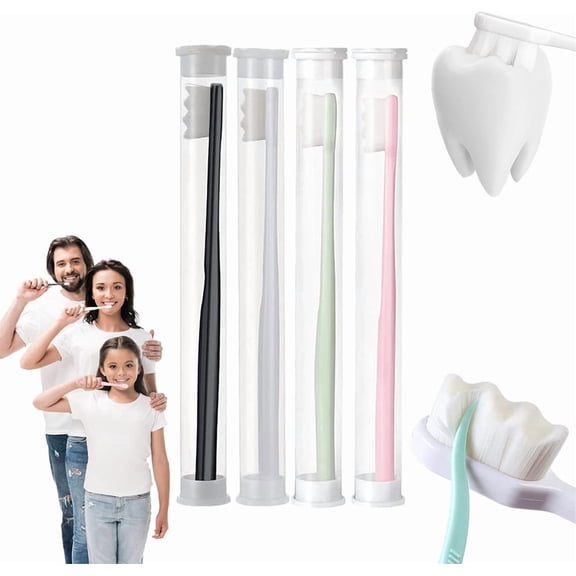 NOGIS 4 Pcs Extra Soft Toothbrush Adult Teen Manual Micro Nano Toothbrushes 20,000 Bristles for Sensitive Gums Fragile Teeth Oral Gum Recession