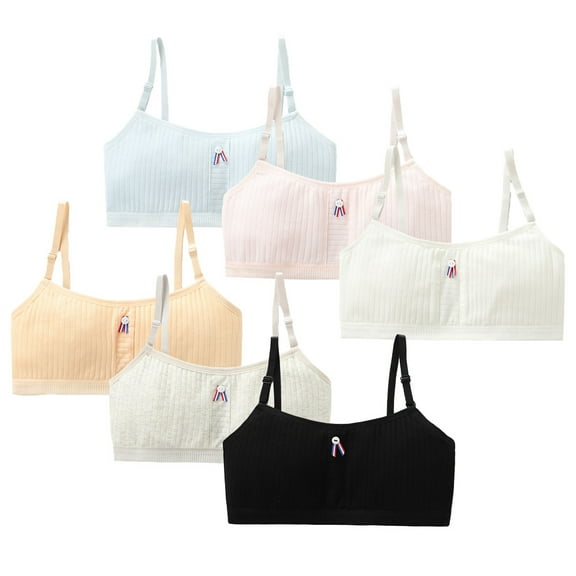 Light Sport Crop Cami Bras 11-15 Teen Student for Teens & Big Girls Sports Bralette Bra Wire Free Push Up Adjustable Straps Fixed Pads