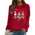 thumbnail image 3 of Pull de Noël pour Femmes Veste Mi-Longue à Manches Longues Blouse Imprimée Graphique Mode Sweat à Capuche Doux Cardigan d'Hiver Col Rond, 3 of 6