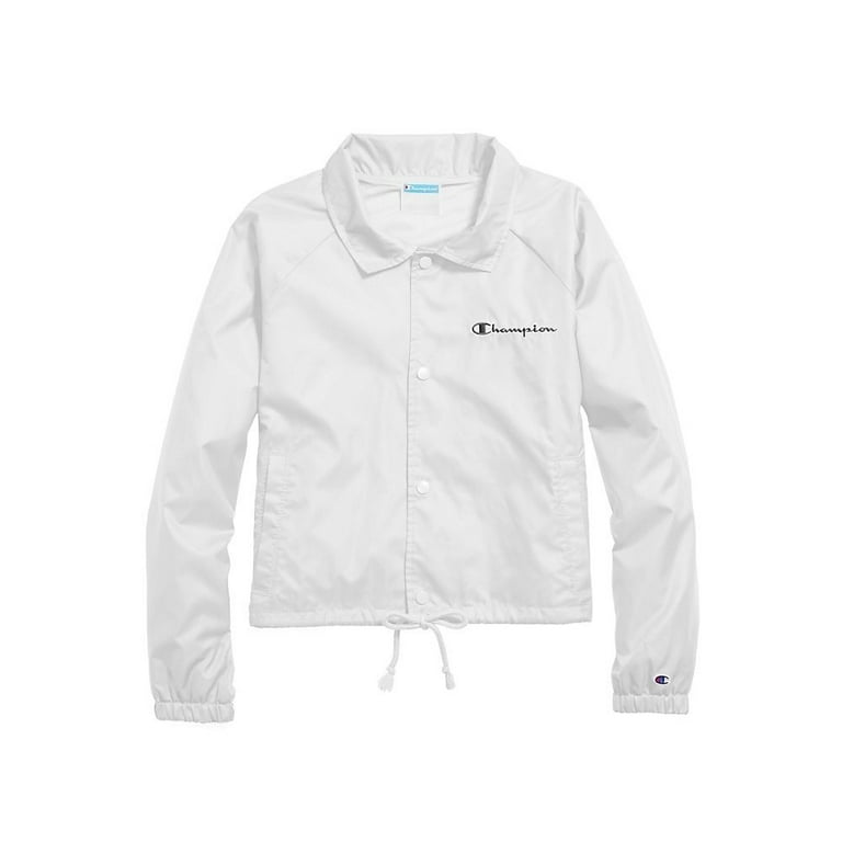 Women's Champion Heritage Coaches Jacket, Script Logo White S