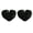 Black, variant on 2Pcs Multifunctional Faux Furs Throw Pillow Ribbed Heart Design Furry Cushion for Sofa Lumbar and Romantics Deco